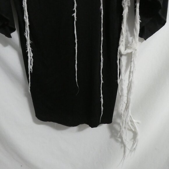 Black Skeleton Reaper Hooded Robe | large | Exposed Rib Cage | Dangling Webbing - Picture 10 of 16